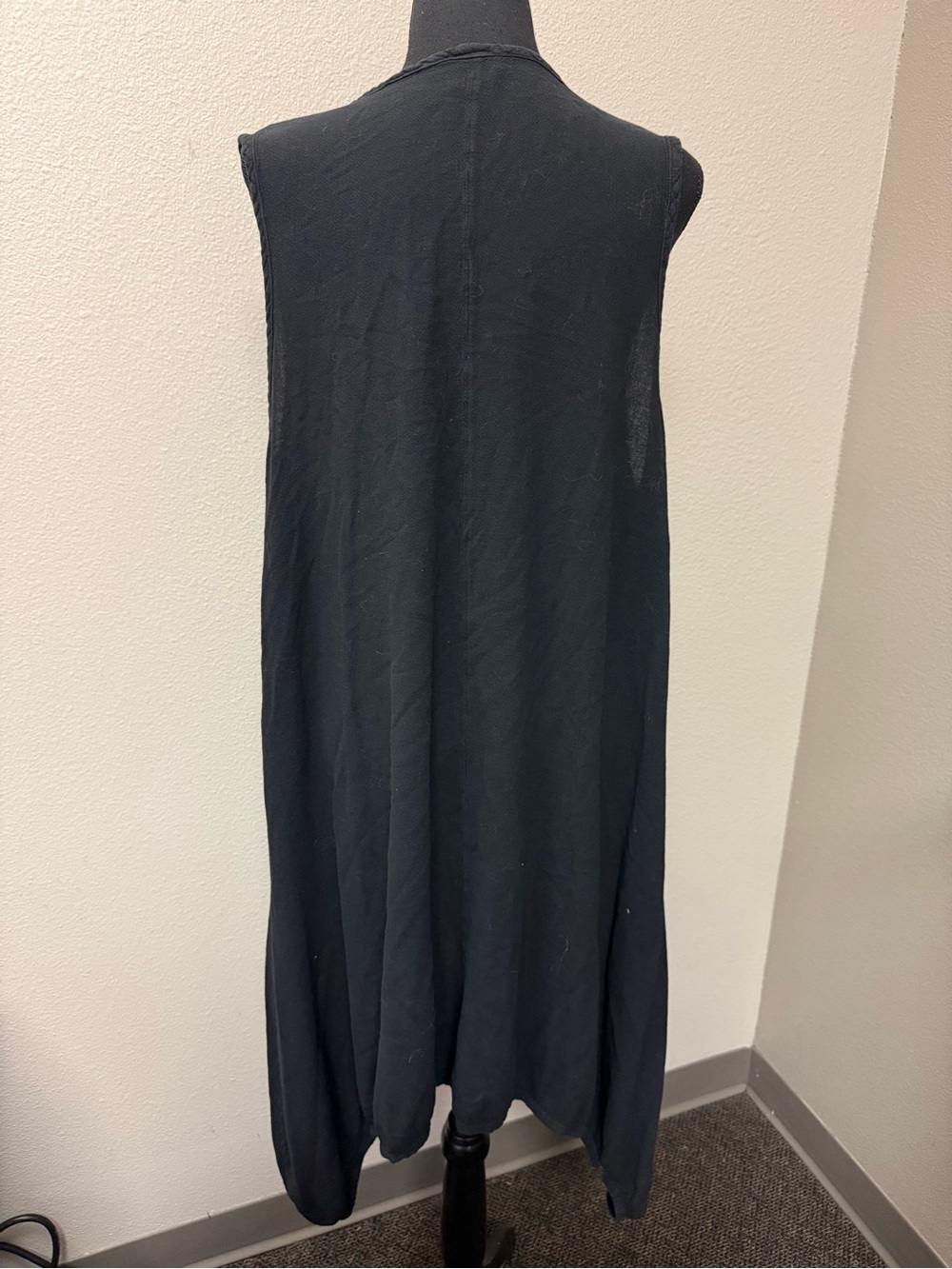 Oh My Gauze Black Sleeveless High Low Tunic Dress Oversized Pockets - Picture 6 of 9